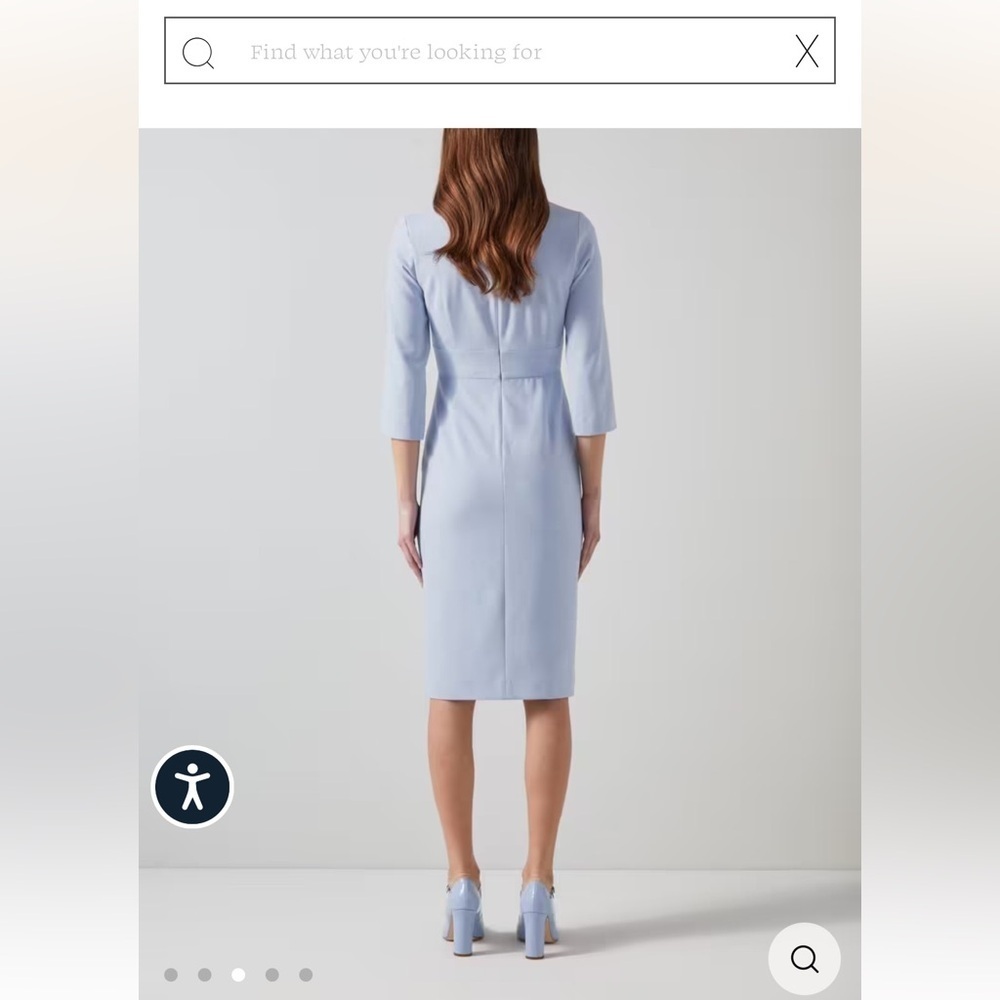 Sky Blue Crepe Dress with Lenzing™ Ecovero™ Viscose nwot - Picture 3 of 6